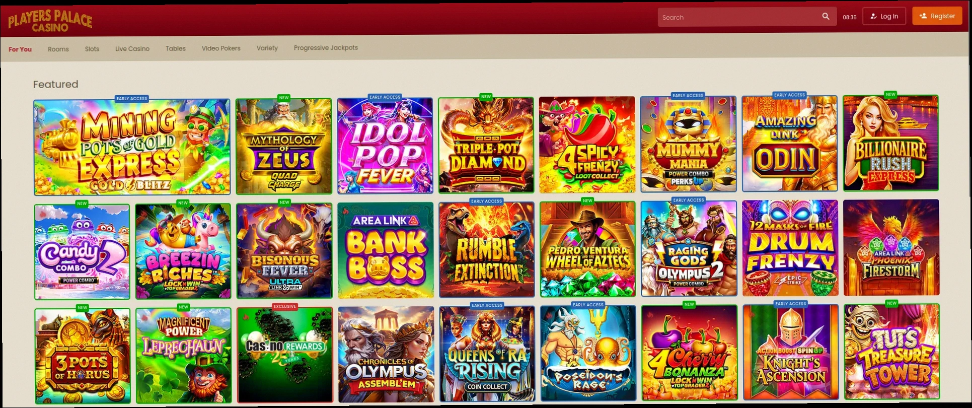 Players Palace 175% up to 500 CAD welcome bonus